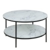 Alisma Round Coffee Table White Black