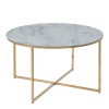 Alisma Round Coffee Table White Gold