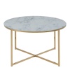 Alisma Round Coffee Table White Gold