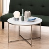 Alisma Round Coffee Table White Marble