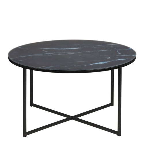 Alisma Round Coffee Table Black Marble