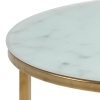 Alisma Round Side Table White Marble Effect