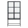 Seaford 2 Glass Door Display Cabinet Black
