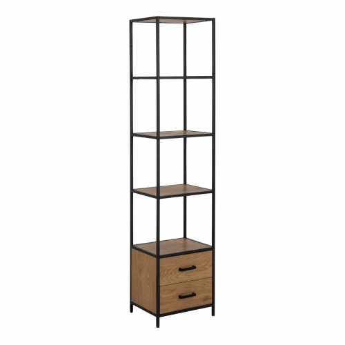 Seaford Bookcase 2 Drawers 3 Shelves Oak