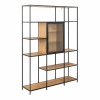 Seaford Bookcase 7 Shelves Glass Front Display Oak5