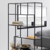 Seaford Large Asymmetrical Bookcase 5 Black Shelves