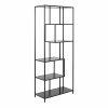 Seaford Tall Bookcase 5 Black Shelves