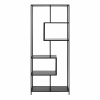 Seaford Tall Black Bookcase 5 Black Shelves