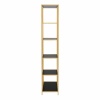 Seaford Tall Gold Bookcase 5 Black Shelves