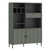 Arundel Bookcase 2 Door 1 Drawer in Green