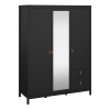 Barcelona 3 Door Mirror Wardrobe Black