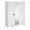 Barcelona 3 Door Mirror Wardrobe White