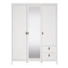 Barcelona 3 Door Mirror Wardrobe White