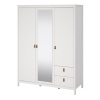 Barcelona 3 Door Mirror Wardrobe White