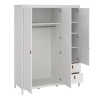 Barcelona 3 Door Mirror Wardrobe White