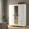 Barcelona 3 Door Mirror Wardrobe White