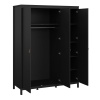 Barcelona 3 Door Wardrobe Black