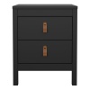 Barcelona Bedside Table 2 Drawers Black