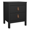 Barcelona Bedside Table 2 Drawers Black