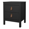 Barcelona Bedside Table 2 Drawers Black