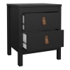 Barcelona Bedside Table 2 Drawers Black