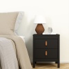 Barcelona Bedside Table 2 Drawers Black