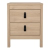 Barcelona Bedside Table 2 Drawers Oak