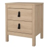 Barcelona Bedside Table 2 Drawers Oak