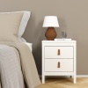 Barcelona Bedside Table 2 Drawers White