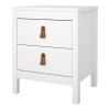 Barcelona Bedside Table 2 Drawers White