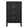 Barcelona Bedside Table 3 Drawers Black