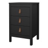 Barcelona Bedside Table 3 Drawers Black