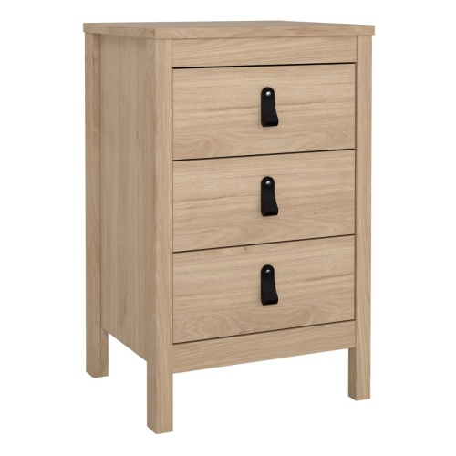 Barcelona Bedside Table 3 Drawers Oak