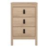 Barcelona Bedside Table 3 Drawers Oak