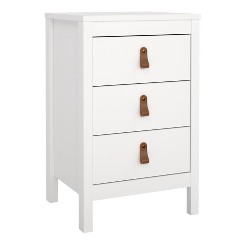 Barcelona Bedside Table 3 Drawers White