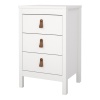 Barcelona Bedside Table 3 Drawers White