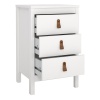 Barcelona Bedside Table 3 Drawers White