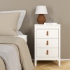 Barcelona Bedside Table 3 Drawers White