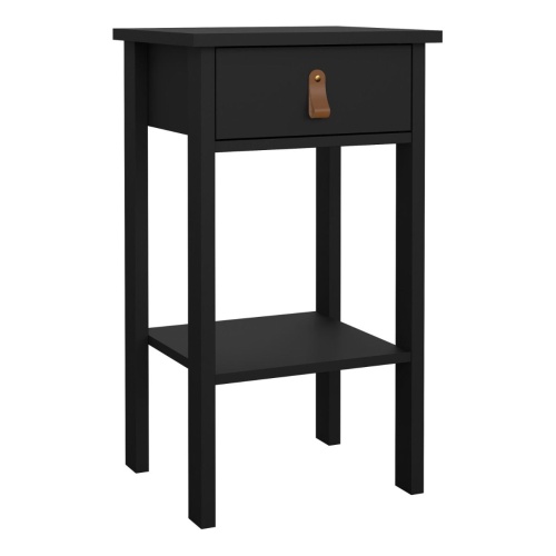 Barcelona Bedside Table with 1 Drawer Black