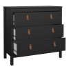 Barcelona Chest 3 Drawers in Black