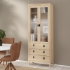 Barcelona China Cabinet 2 Glass Doors Oak