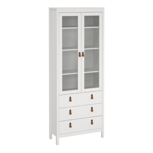 Barcelona China Cabinet 2 Glass Doors White