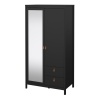 Barcelona Mirror Door Wardrobe Black