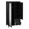 Barcelona Mirror Door Wardrobe Black