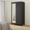 Barcelona Mirror Door Wardrobe Black