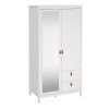 Barcelona Mirror Door Wardrobe White