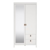 Barcelona Mirror Door Wardrobe White