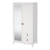 Barcelona Mirror Door Wardrobe White