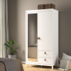 Barcelona Mirror Door Wardrobe White