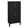 Barcelona Shoe Cabinet 2 Flip Down Doors Black